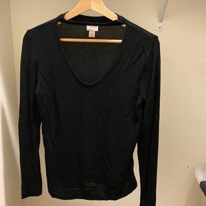 Mossimo Black Long Sleeve with Neck Line Size M